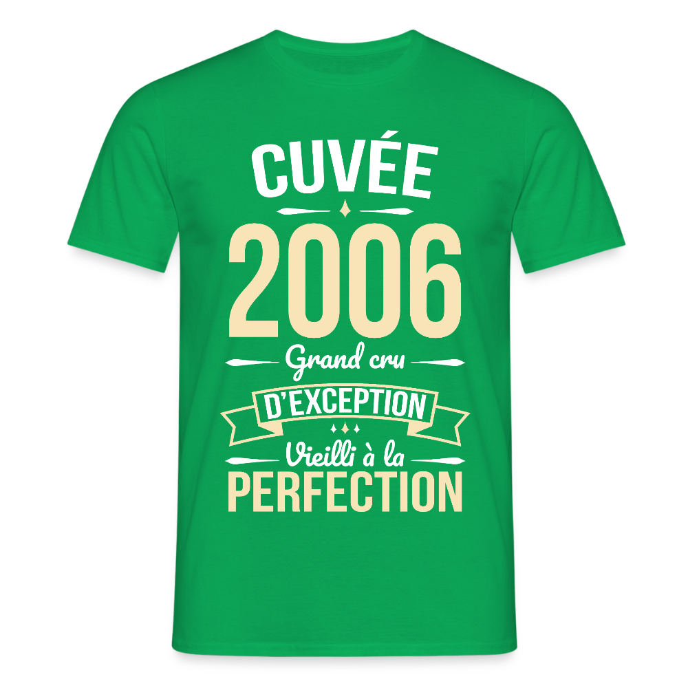 T-shirt anniversaire homme 20 ans – Cuvée 2006, Grand cru d’exception - vert