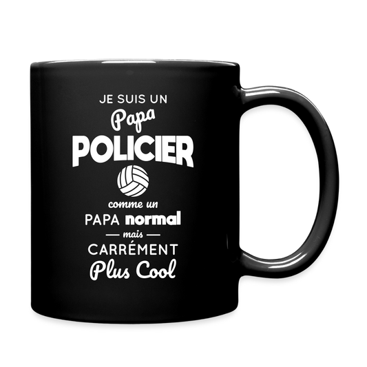 Mug uni - Papa policier plus cool - noir