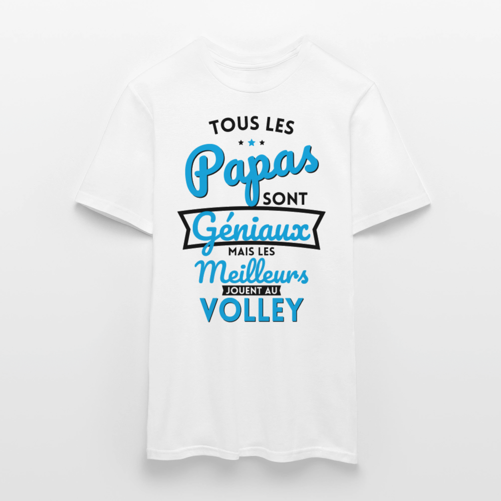 T-shirt Homme - Papas géniaux - Les meilleurs jouent au volley - blanc