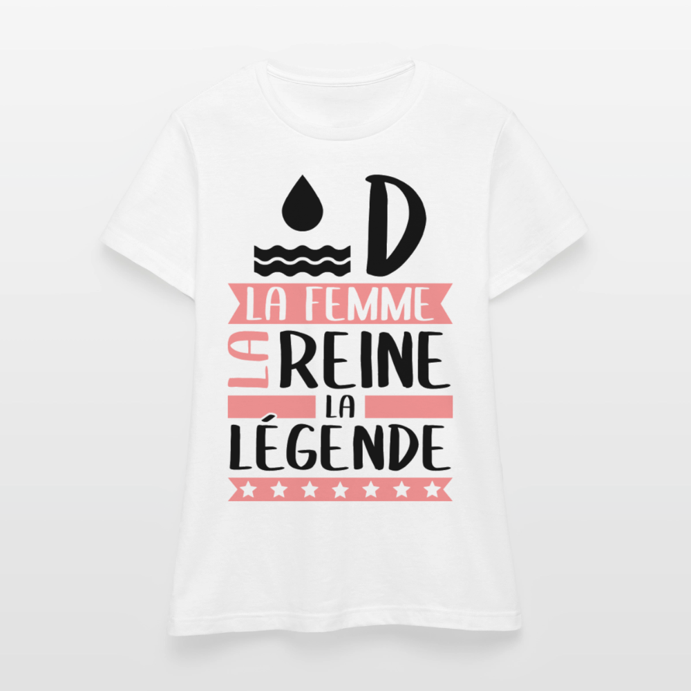 T-shirt femme coloris clair Aude rébus – La femme, la reine, la légende - blanc