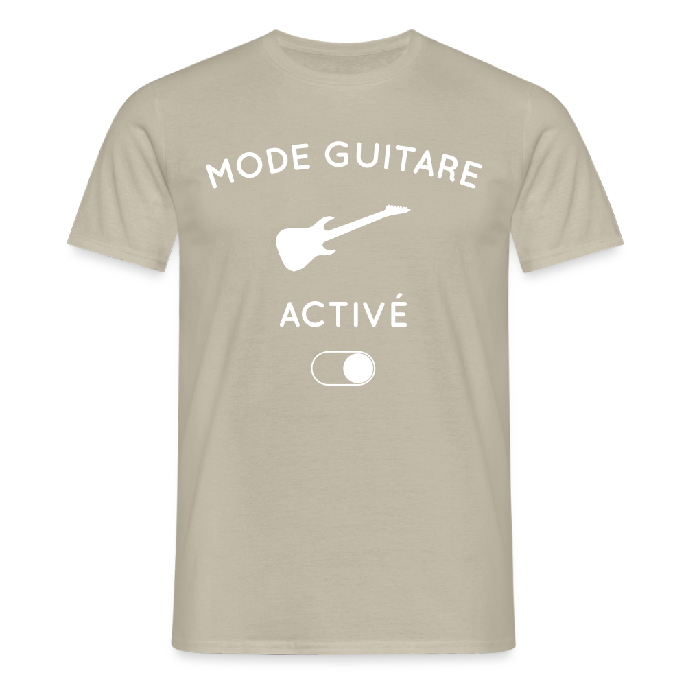 T-shirt Homme - Mode guitare activé - beige sable