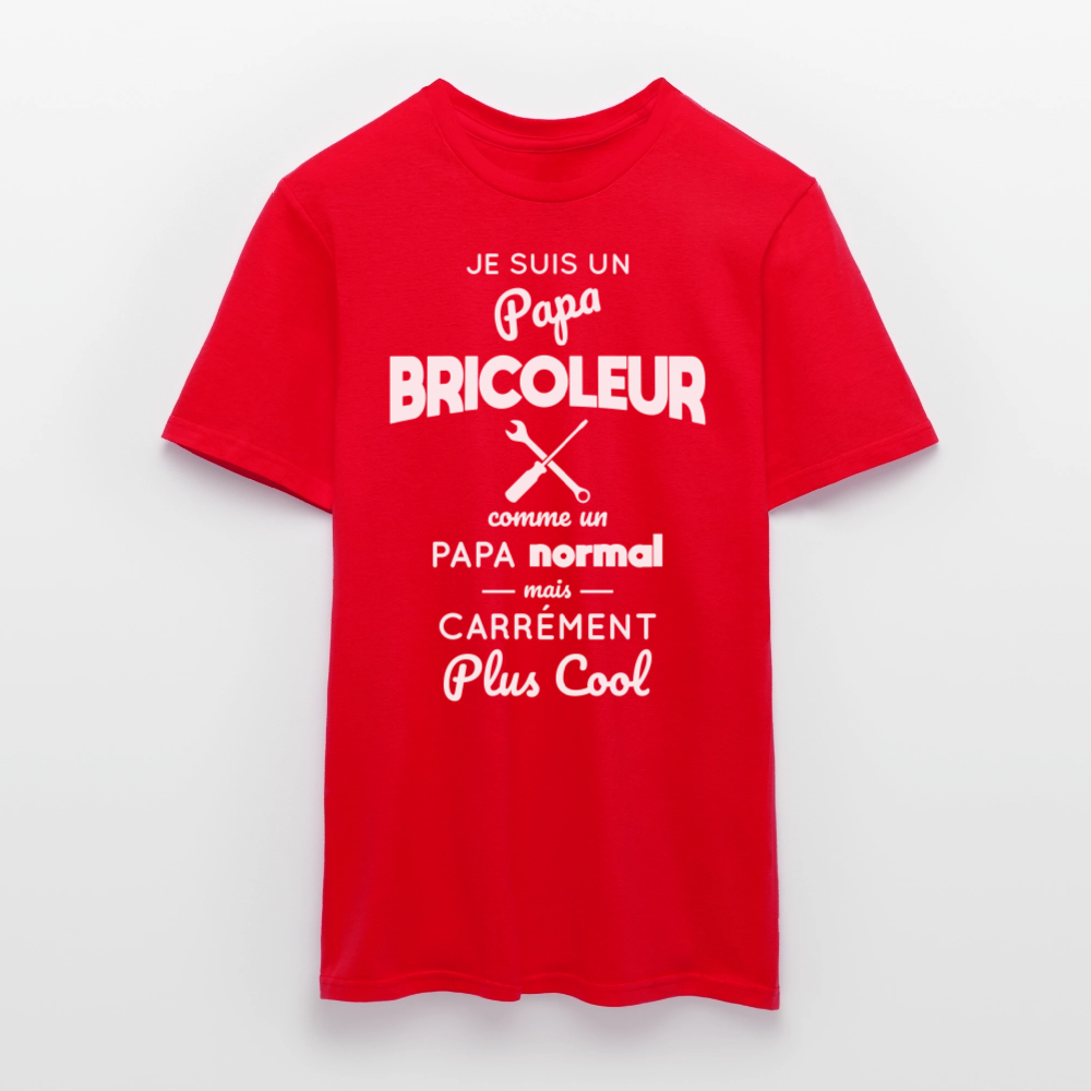 T-shirt Homme - Papa bricoleur plus cool - rouge