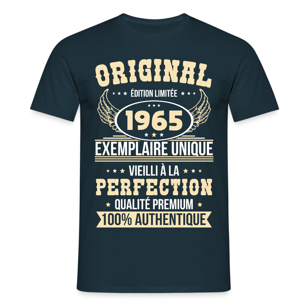 T-shirt Homme - Anniversaire 60 Ans - Original 1965 - marine