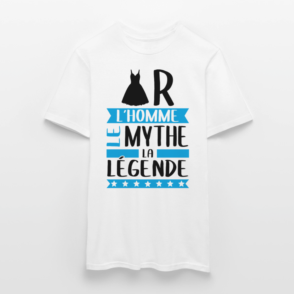 T-shirt homme coloris clair Robert en rébus – L’homme, le mythe, la légende - blanc