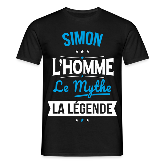 T-shirt Homme - Simon - l'Homme - le Mythe - la Légende - noir