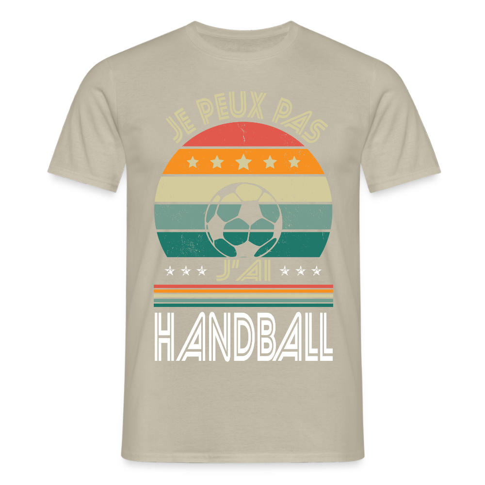 T-shirt Homme - Je peux pas j'ai Handball - beige sable