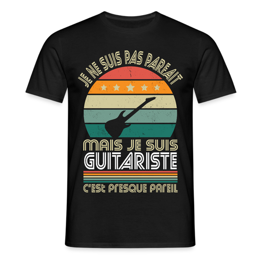 T-shirt Homme - Je ne suis pas parfait mais je suis Guitariste - noir