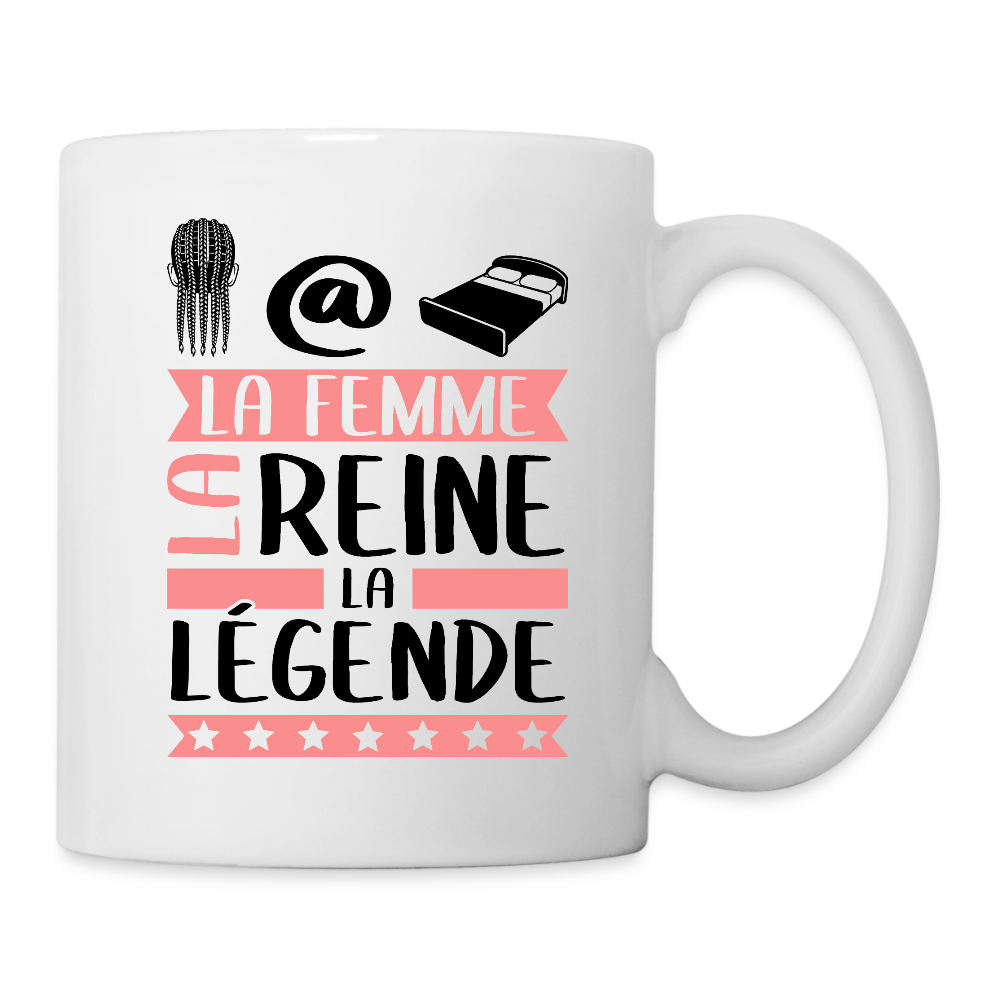 Mug blanc Nathalie rébus – La femme, la reine, la légende - blanc