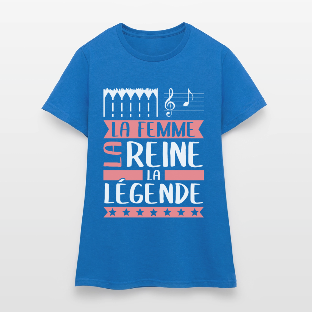 T-shirt femme Ella rébus – La femme, la reine, la légende - bleu royal