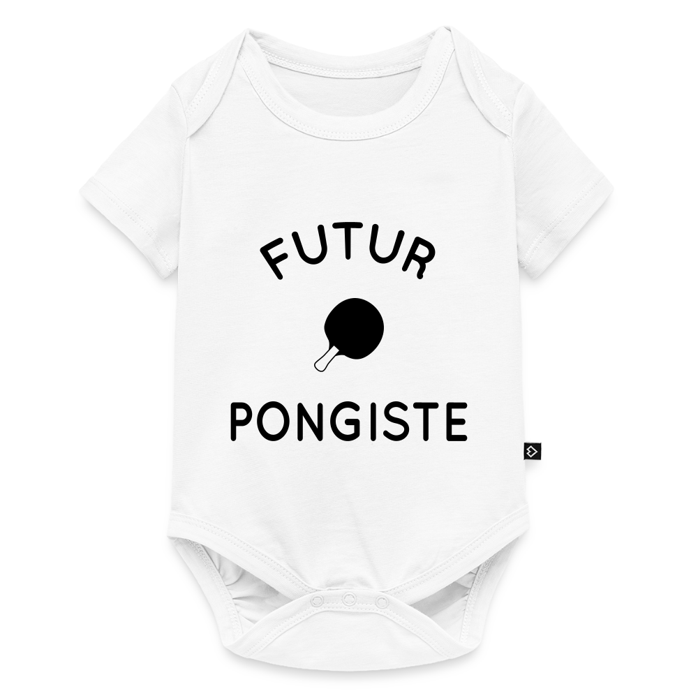 Body Bébé bio manches courtes - Futur pongiste - blanc