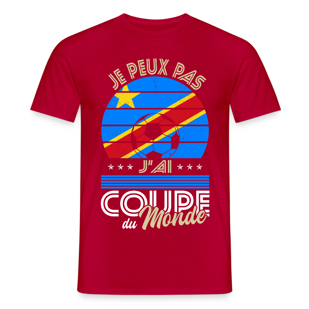 T-shirt Homme - Je peux pas j'ai Coupe du Monde - RD Congo - rouge