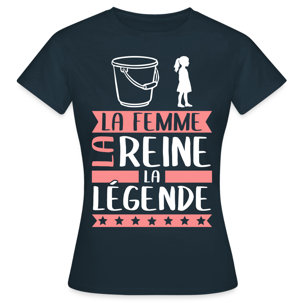 T-shirt femme Sophie rébus – La femme, la reine, la légende - marine