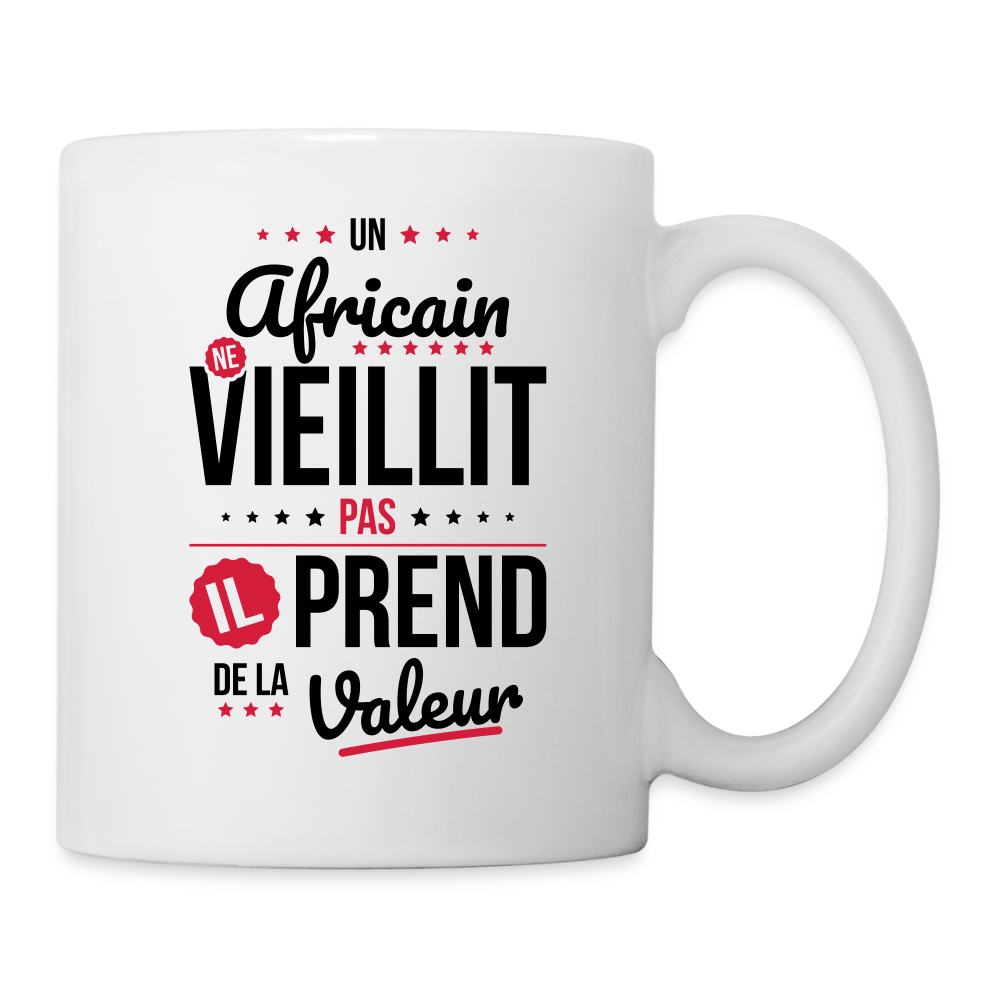 Mug blanc - Je suis Africain - Un Africain ne vieillit pas - blanc