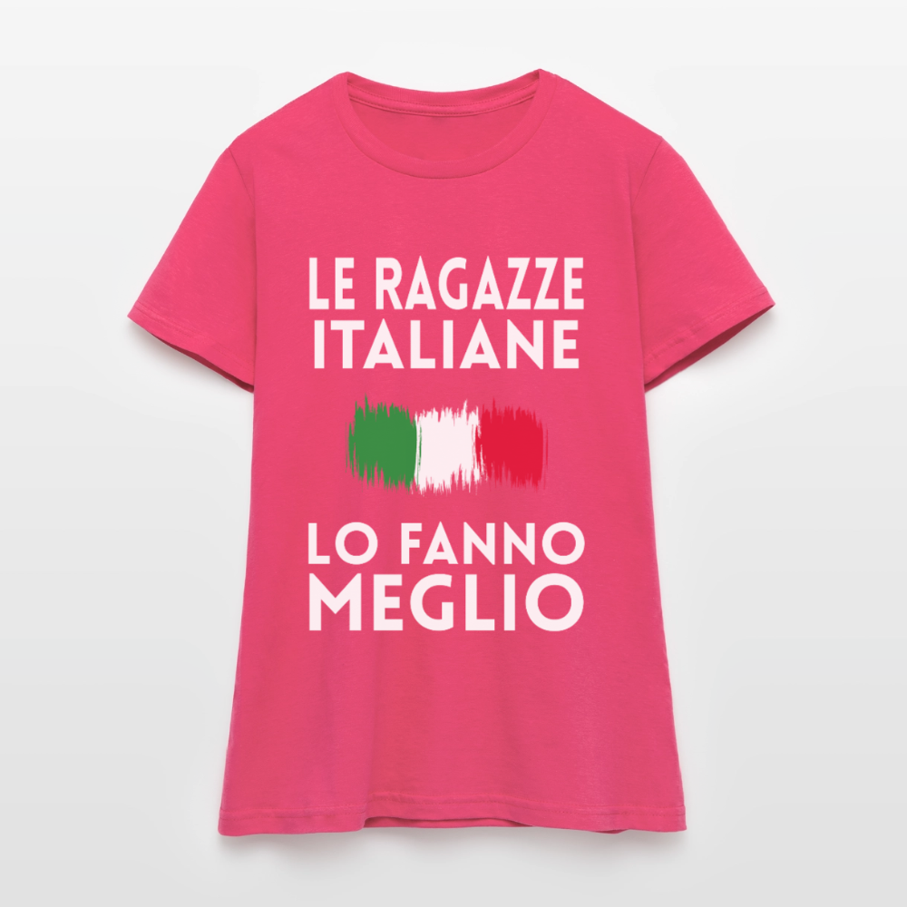 T-shirt femme - Le ragazze italiane lo fanno meglio - rose azalée