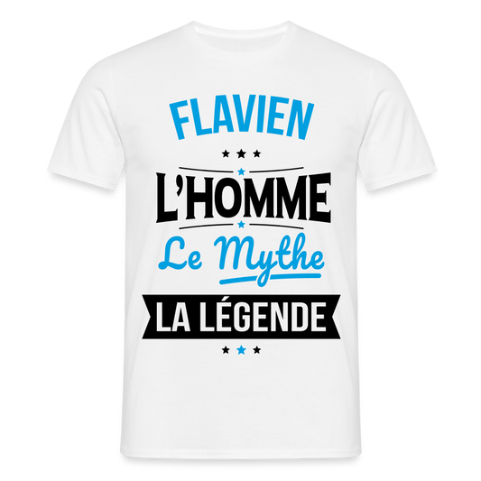 T-shirt Homme - Flavien - l'Homme - le Mythe - la Légende - blanc