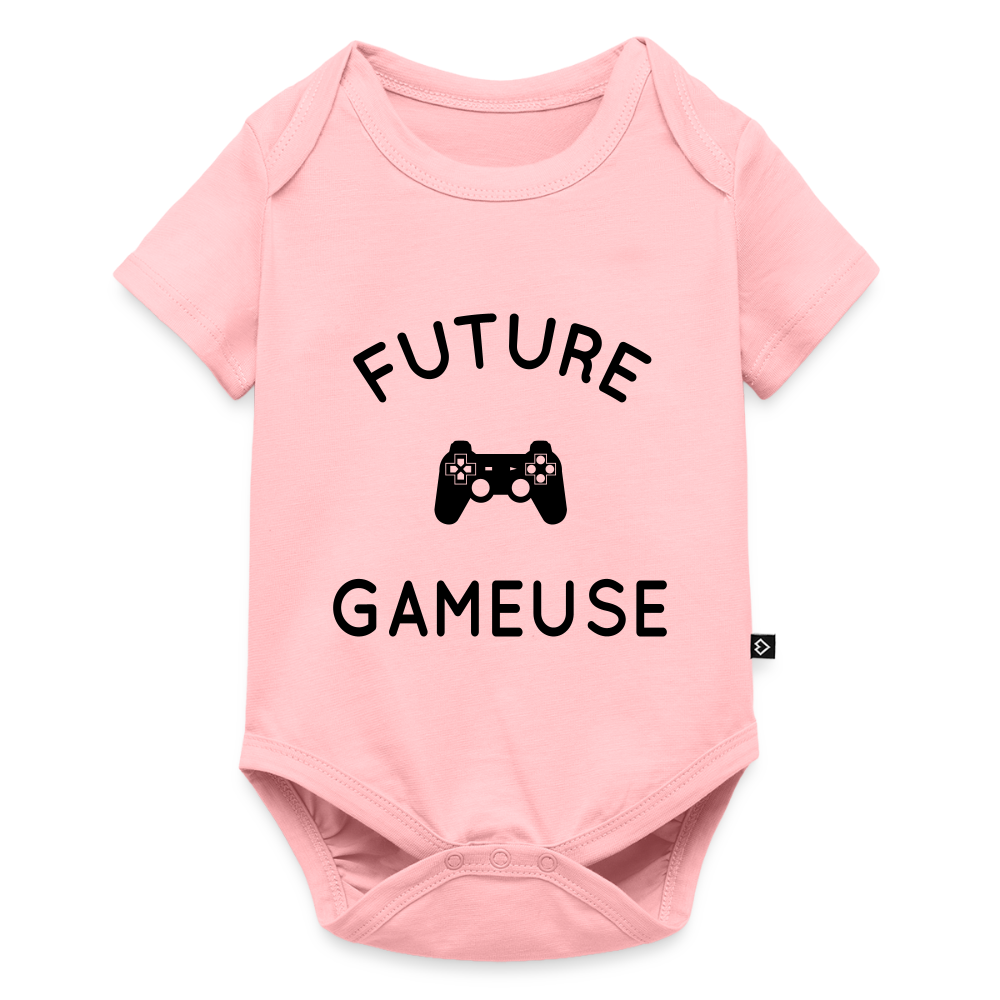 Body Bébé bio manches courtes - Future gameuse - rose