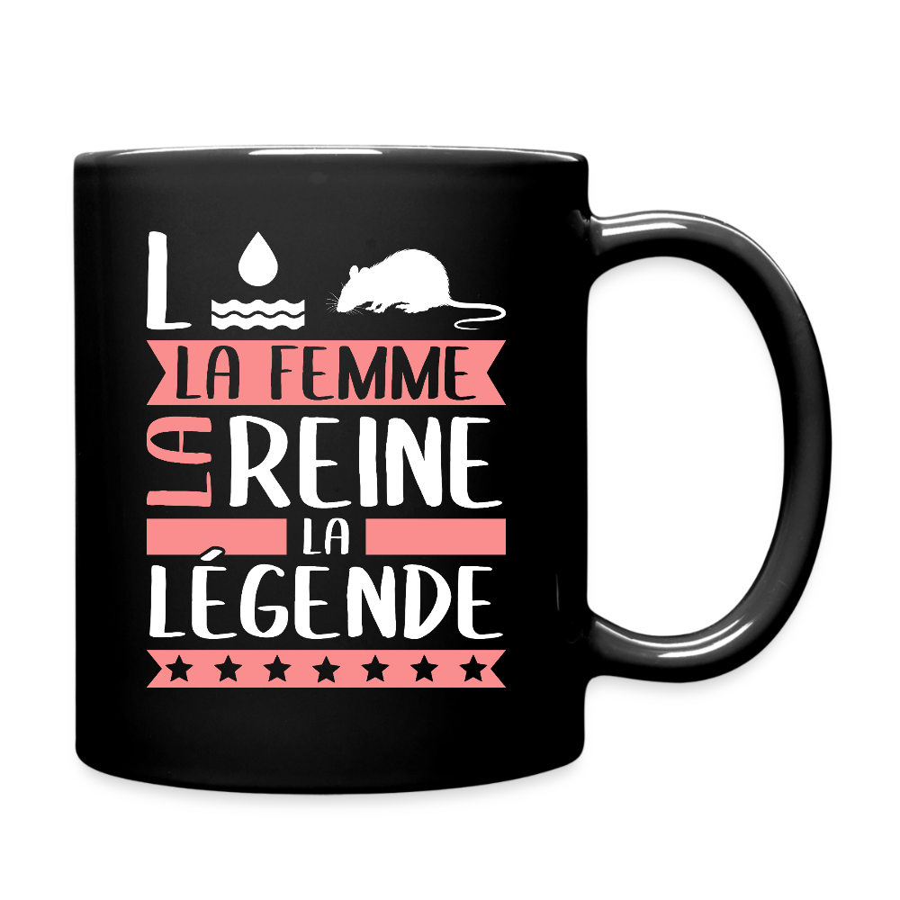 Mug uni Laura rébus – La femme, la reine, la légende - noir