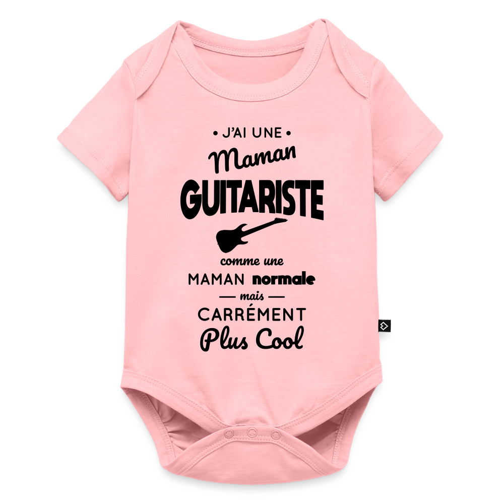 Body Bébé bio manches courtes - J'ai une maman guitariste - rose