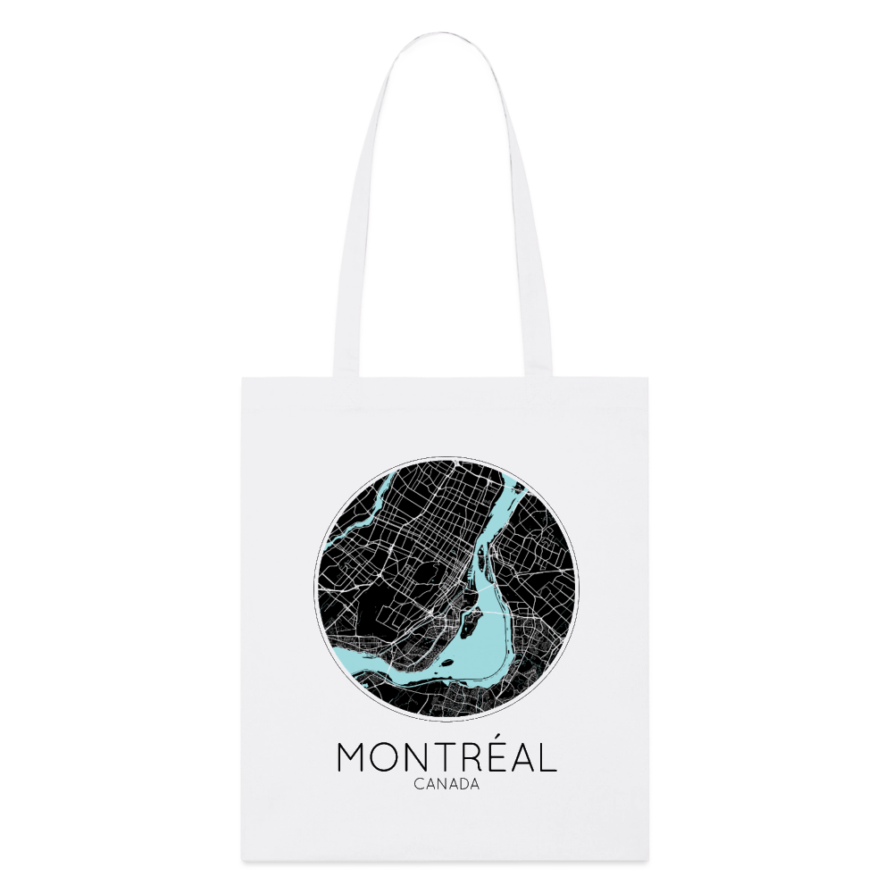 Tote Bag Montréal Bio Coloris Clair – Plan de Montréal - blanc