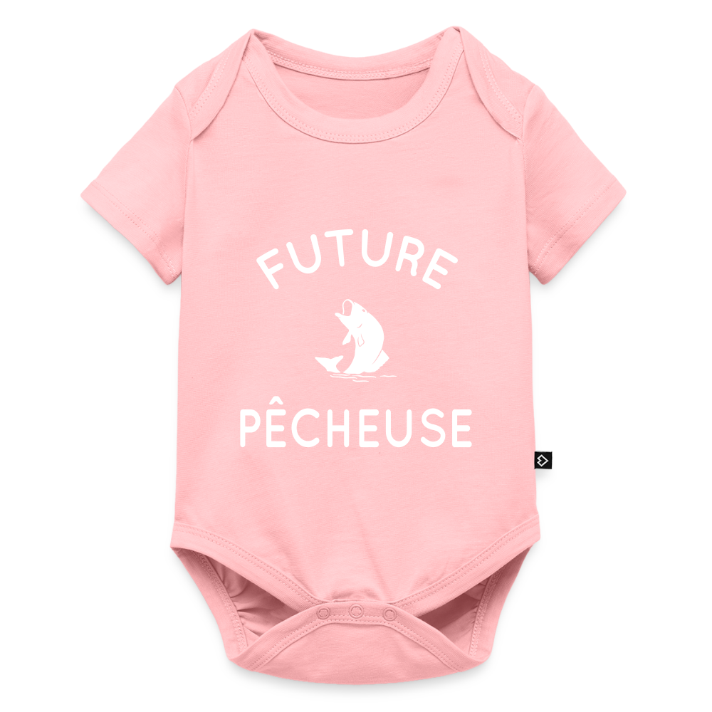 Body Bébé bio manches courtes - Future pêcheuse - rose