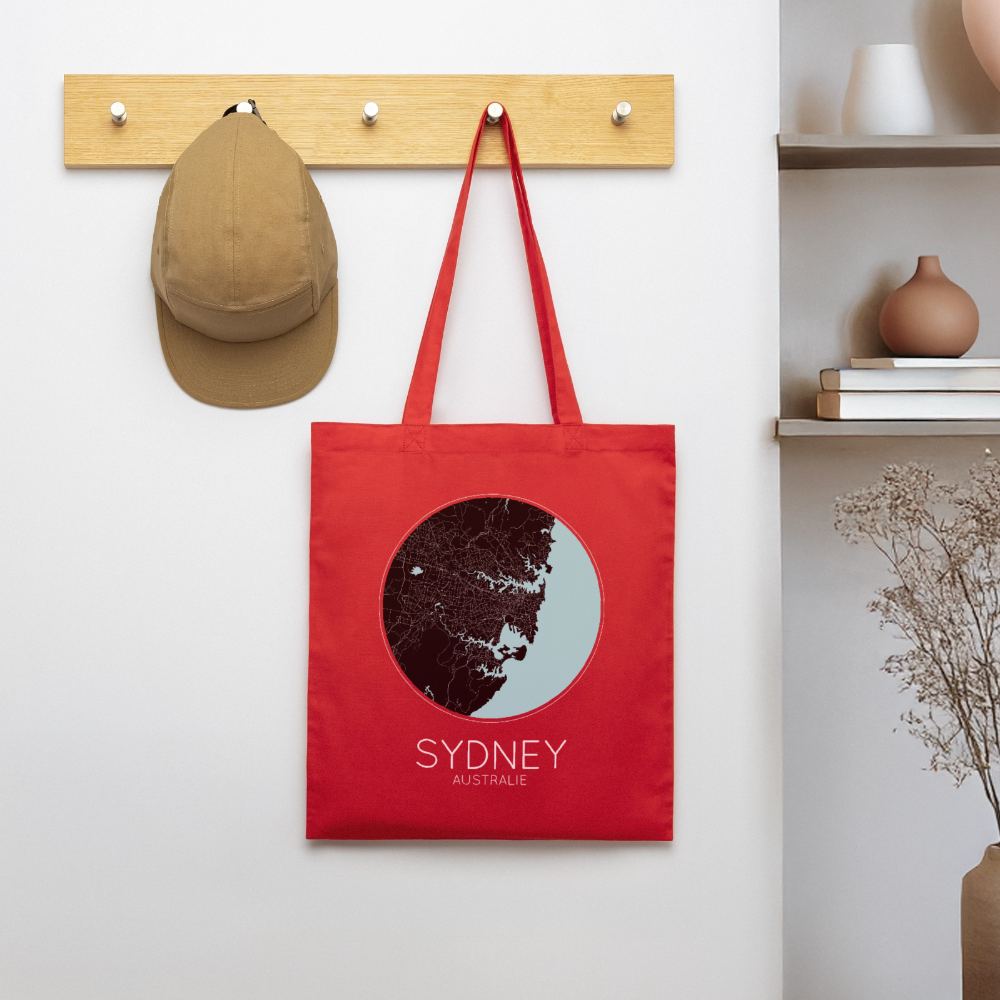 Tote Bag Sydney Bio – Plan de Sydney - rouge
