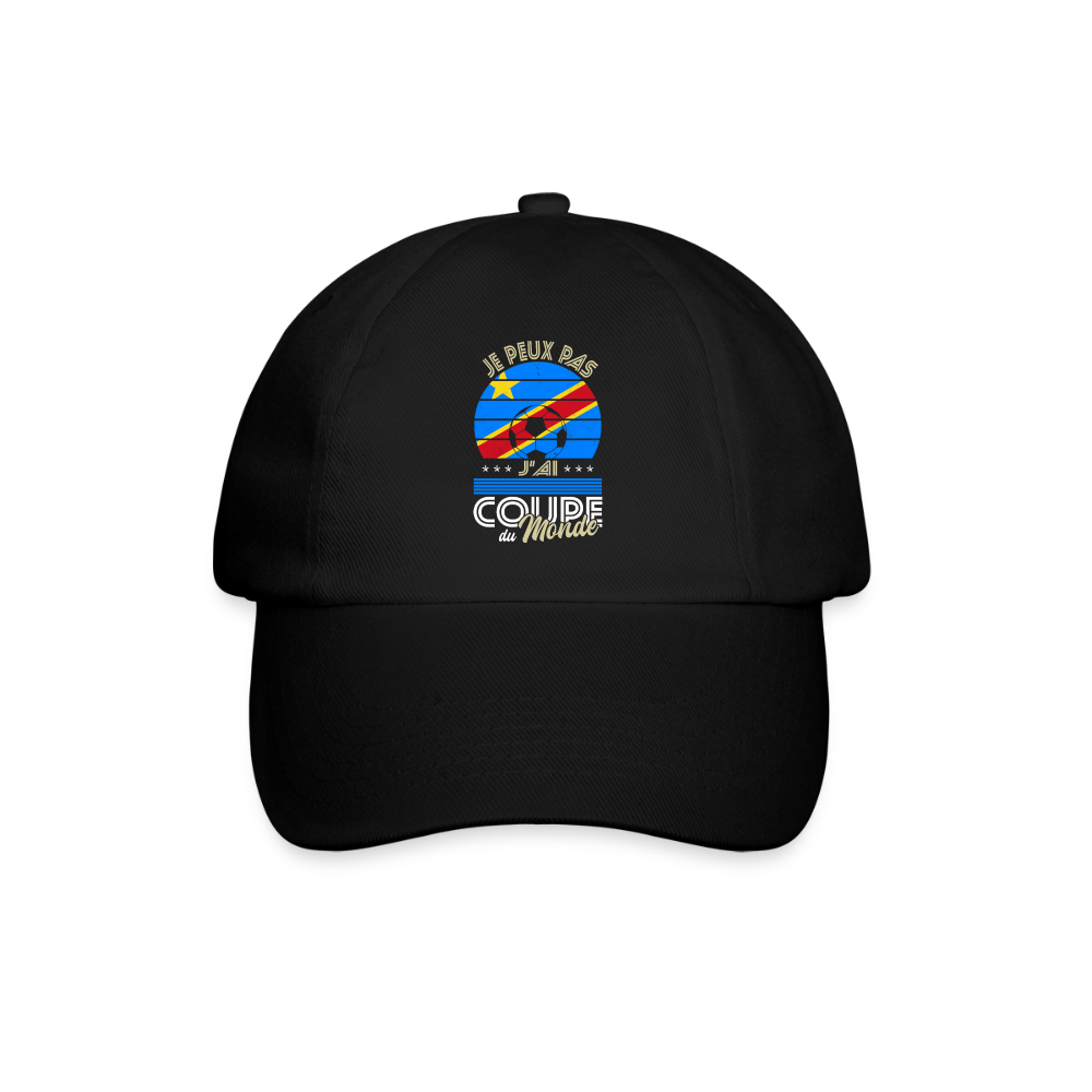 Casquette classique - Je peux pas j'ai Coupe du Monde - RD Congo - noir/noir