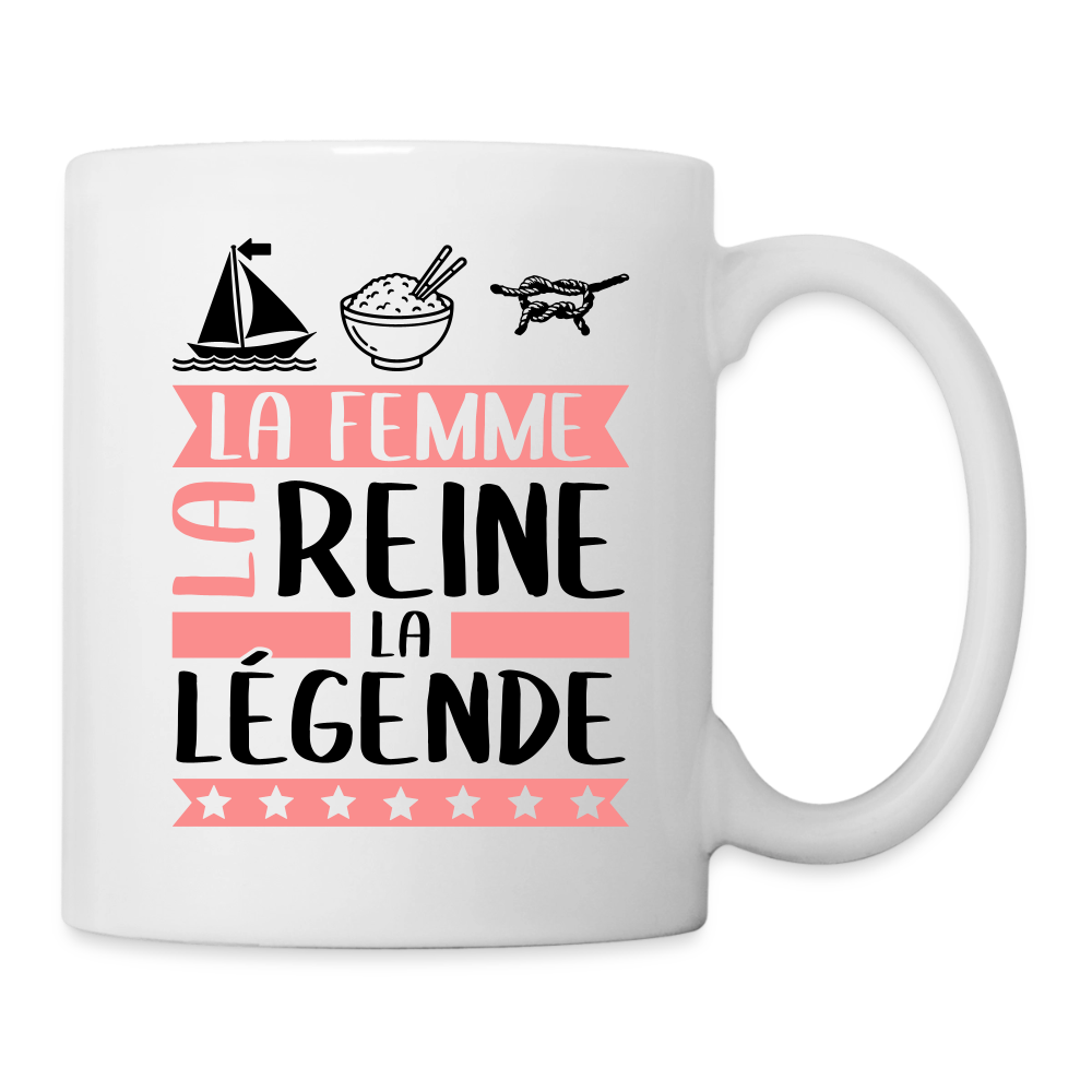 Mug blanc Marine rébus – La femme, la reine, la légende - blanc