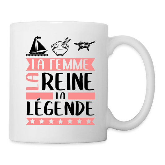 Mug blanc Marine rébus – La femme, la reine, la légende - blanc