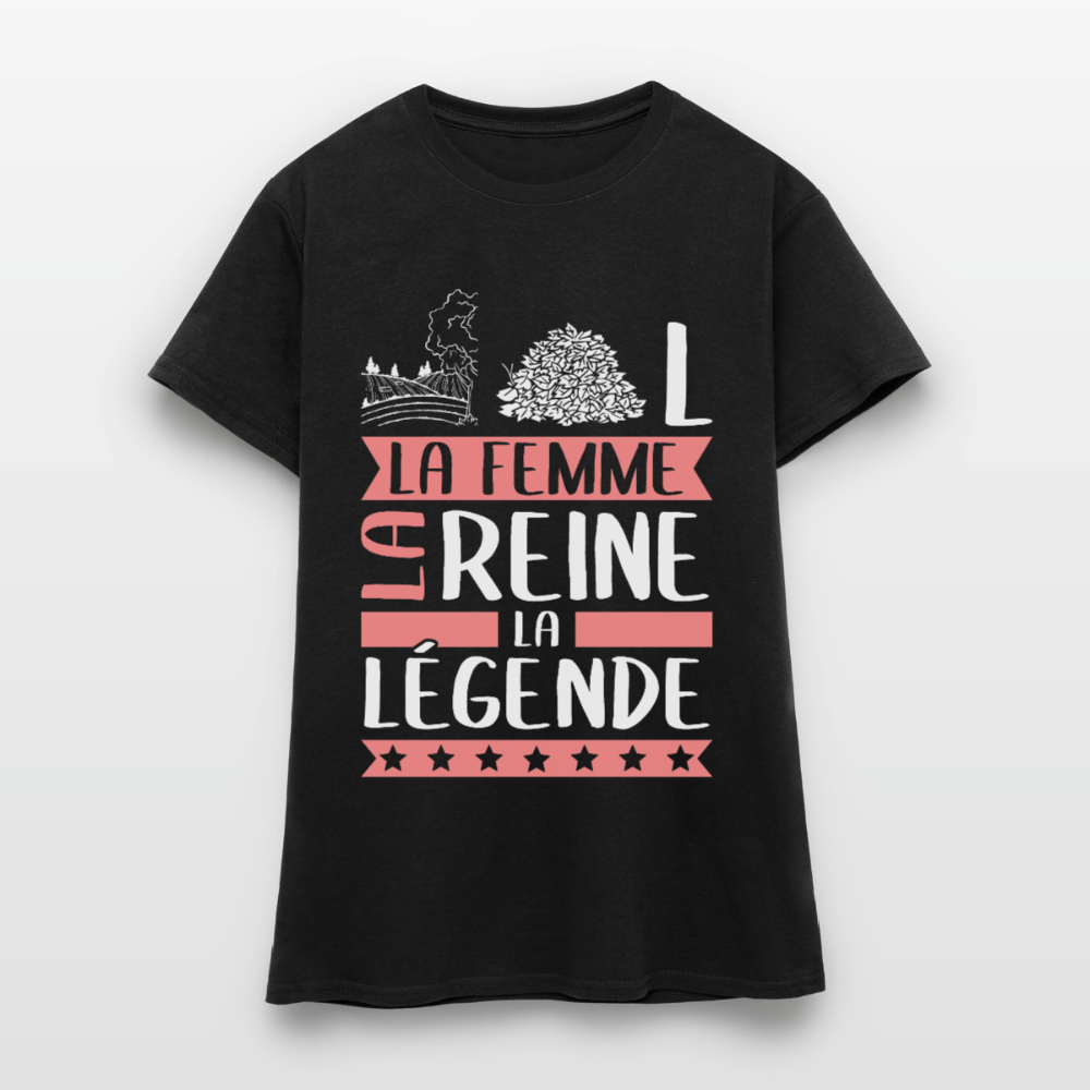 T-shirt femme Chantal rébus – La femme, la reine, la légende - noir