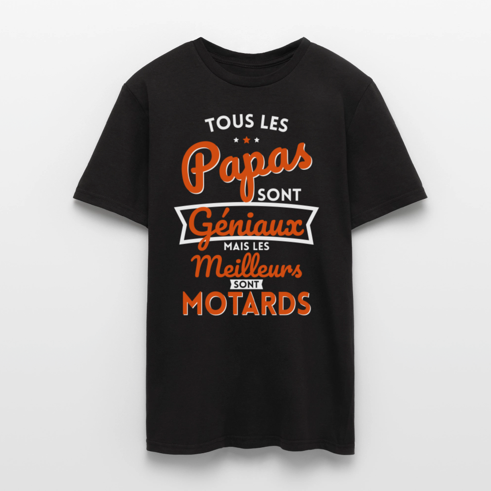 T-shirt Homme - Papas géniaux - Les meilleurs sont motards - noir