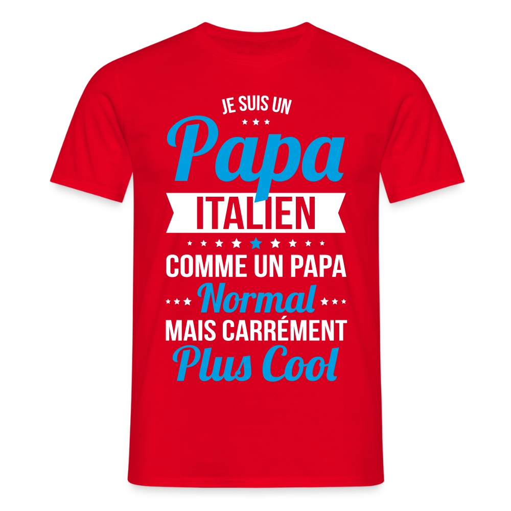 T-shirt Homme - Papa Italien Plus Cool - rouge