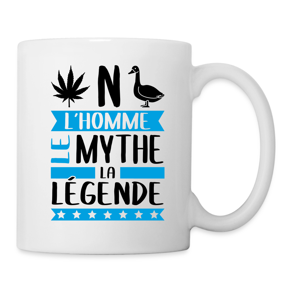 Mug blanc Benoît rébus – L’homme, le mythe, la légende - blanc