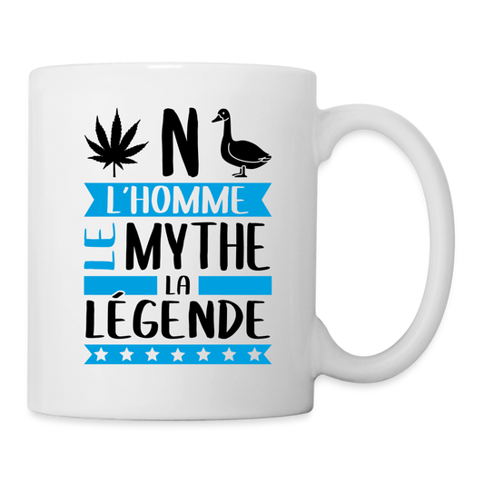 Mug blanc Benoît rébus – L’homme, le mythe, la légende - blanc