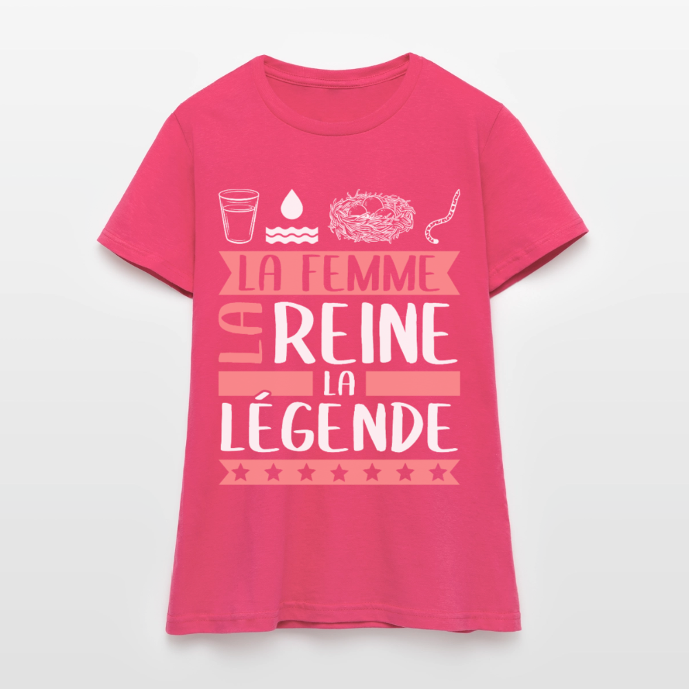 T-shirt femme Véronique rébus – La femme, la reine, la légende - rose azalée