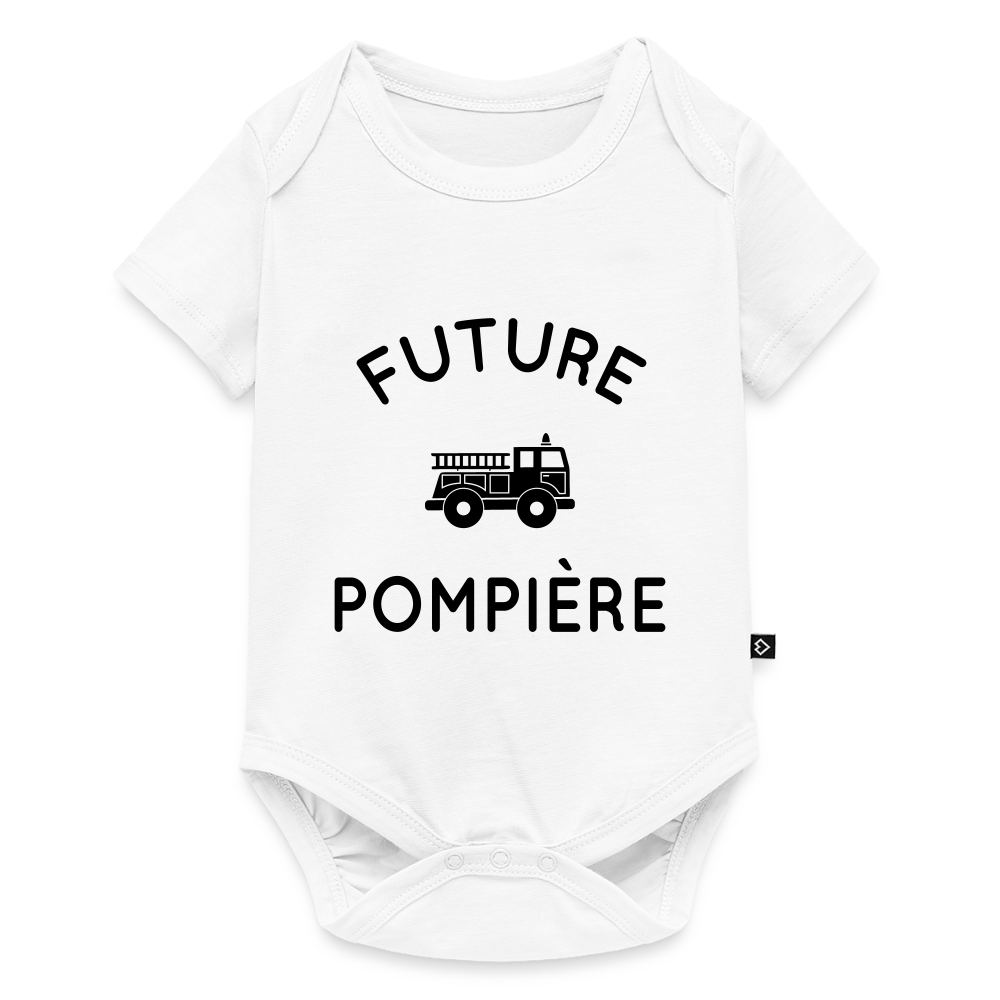 Body Bébé bio manches courtes - Future pompière - blanc