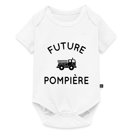 Body Bébé bio manches courtes - Future pompière - blanc