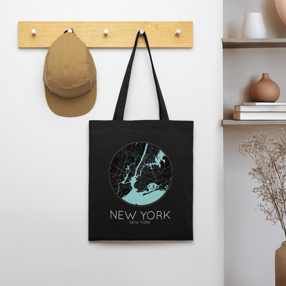 Tote Bag New York Bio – Plan de New York - noir