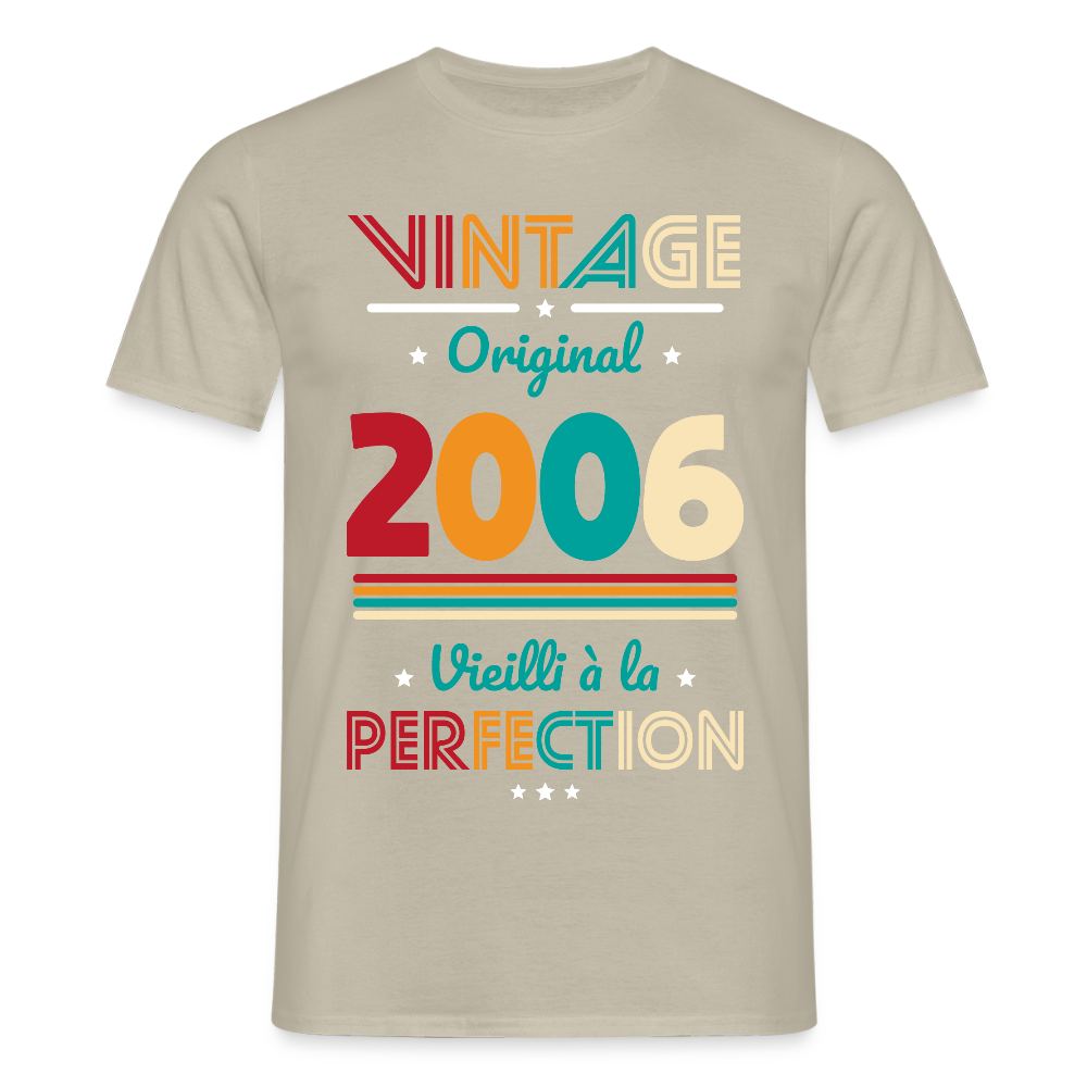 T-shirt Homme - Anniversaire 19 Ans - Vintage Original 2006 - beige sable