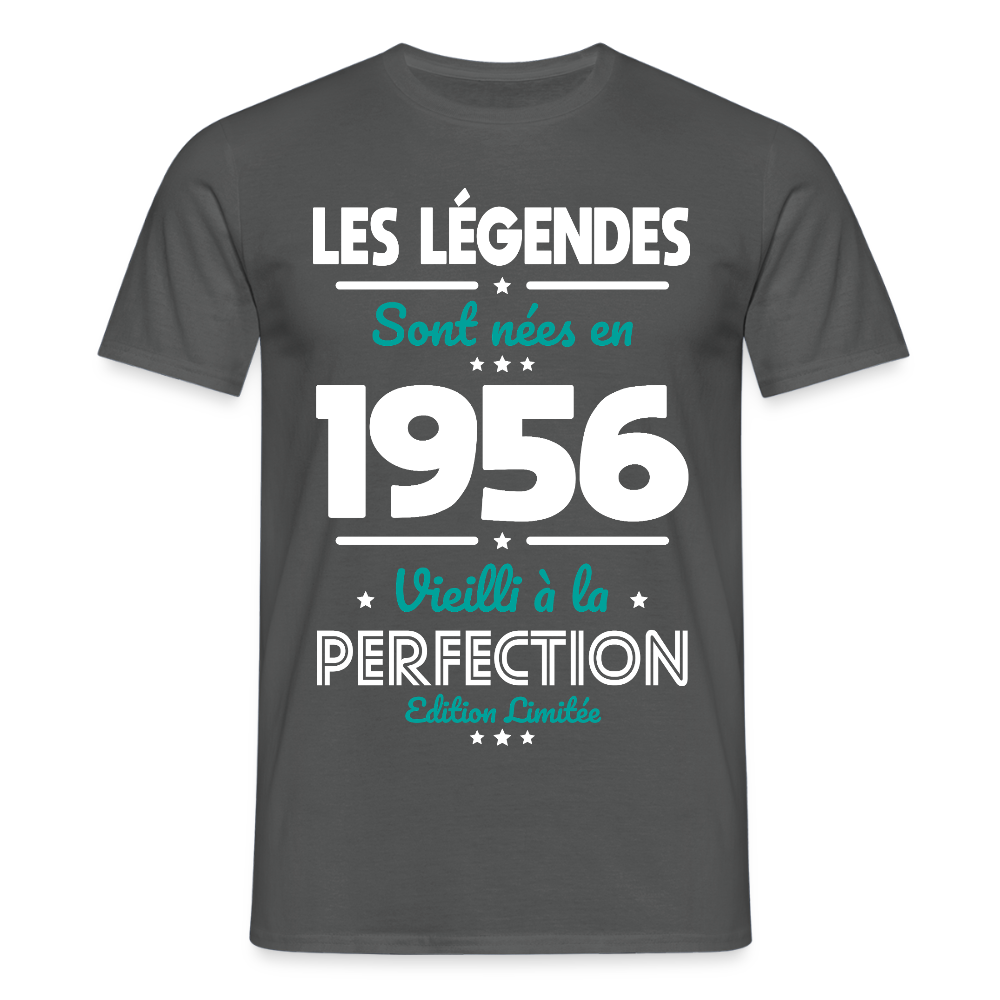 T-shirt anniversaire homme 70 ans – Les légendes sont nées en 1956 - charbon