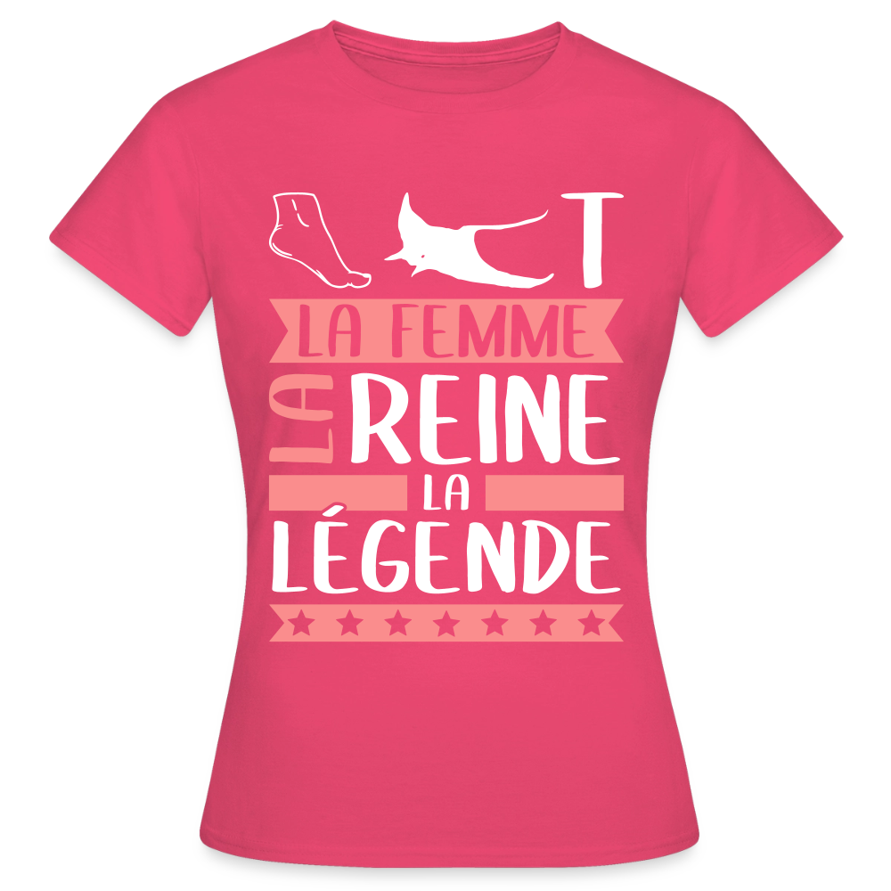 T-shirt femme Pierrette rébus – La femme, la reine, la légende - rose azalée