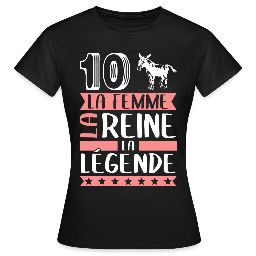 T-shirt femme Diane rébus – La femme, la reine, la légende - noir
