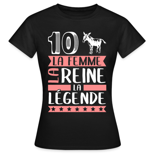 T-shirt femme Diane rébus – La femme, la reine, la légende - noir