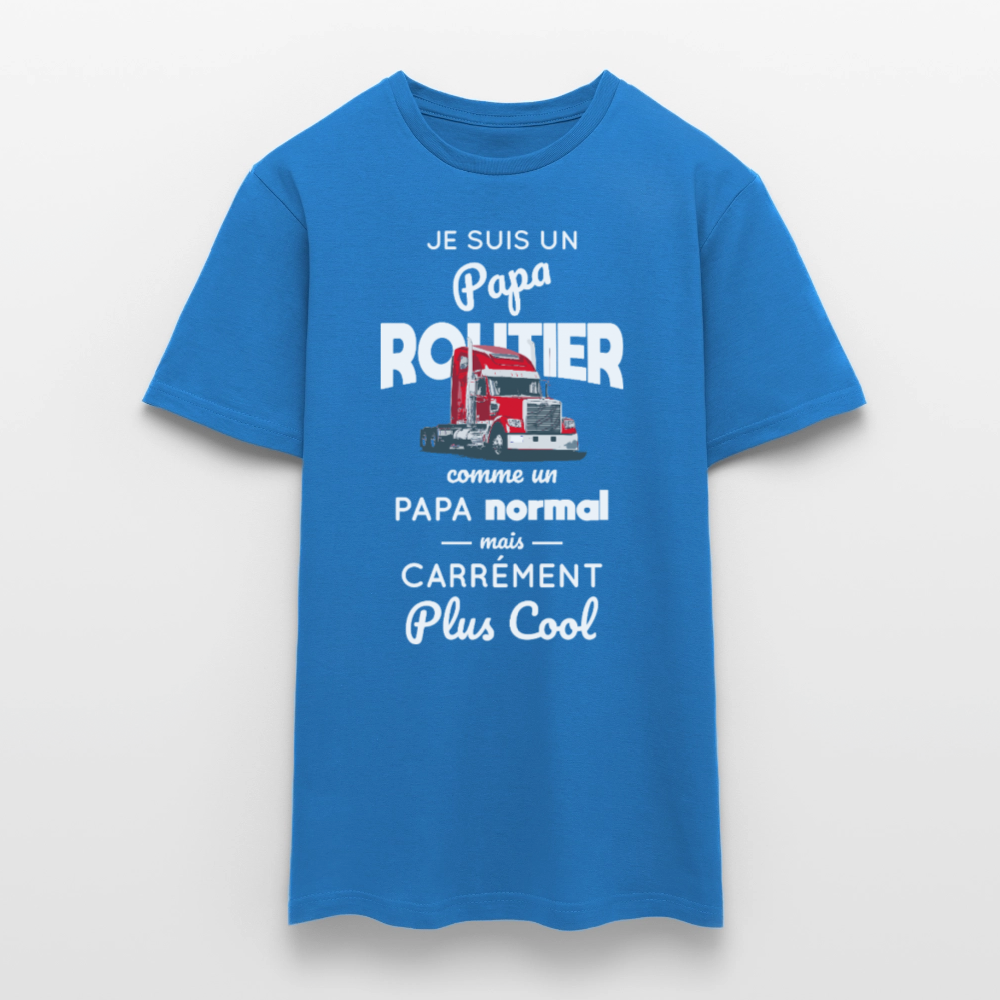 T-shirt Homme - Papa routier plus cool - bleu royal