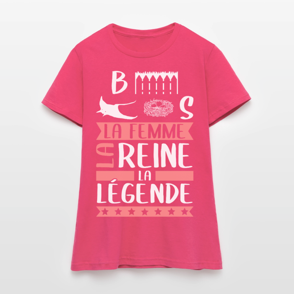 T-shirt femme Bérénice rébus – La femme, la reine, la légende - rose azalée