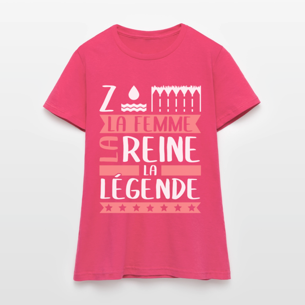 T-shirt femme Zoé rébus – La femme, la reine, la légende - rose azalée