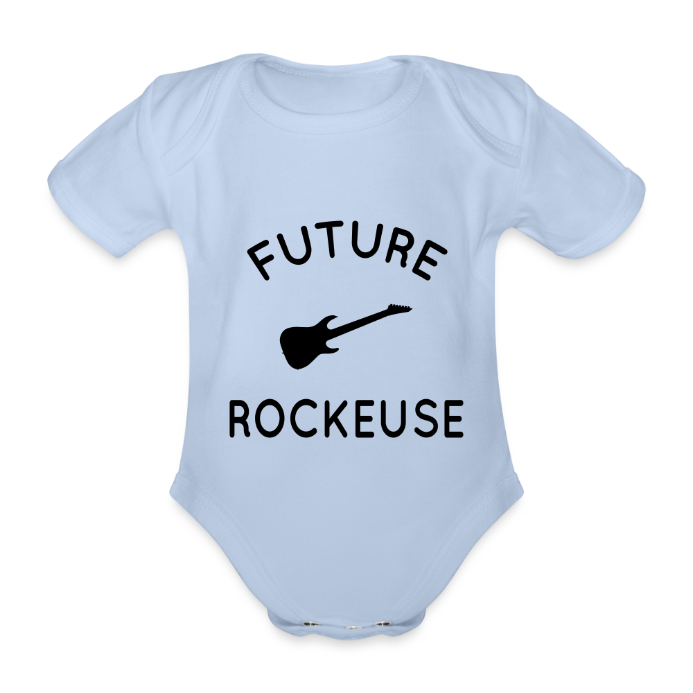Body Bébé bio manches courtes - Future rockeuse - ciel