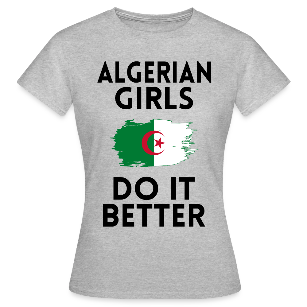 T-shirt femme coloris clair - Algerian Girls Do It Better - gris chiné