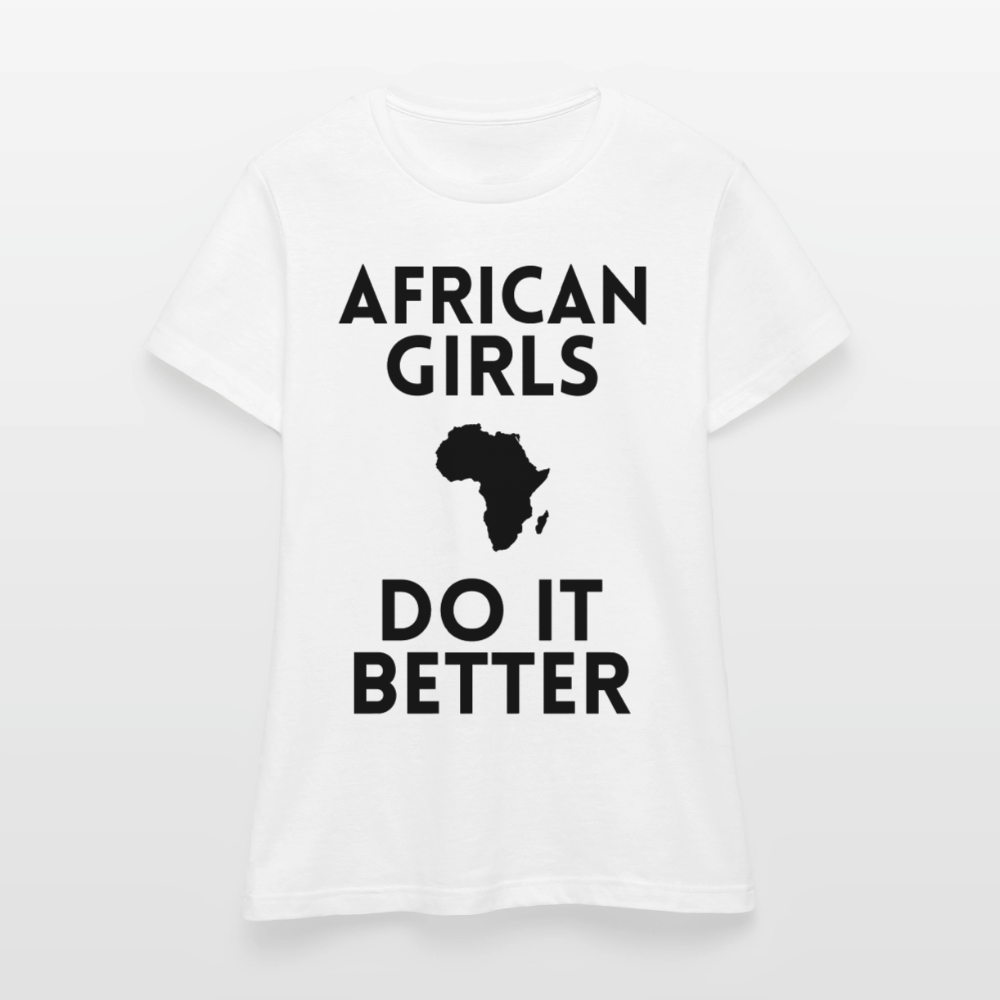 T-shirt femme coloris clair - African Girls Do It Better - blanc