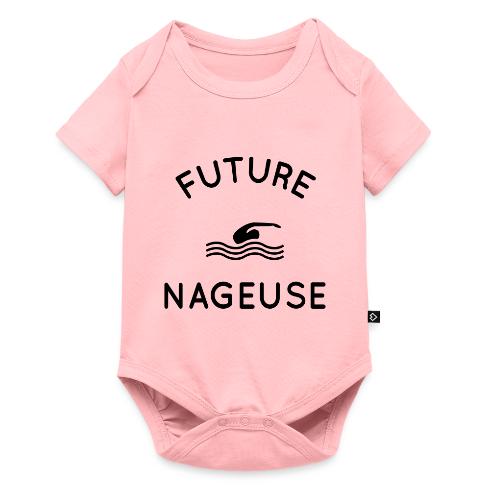 Body Bébé bio manches courtes - Future nageuse - rose