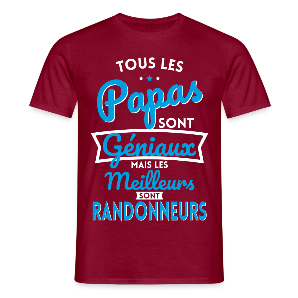T-shirt Homme - Papas géniaux - Les meilleurs sont randonneurs - rouge brique